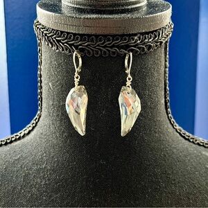 🪽Helen Wang Dark Smoke Crystal Wing Earrings